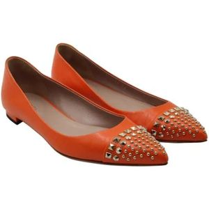 Gucci Vintage, Pre-owned, Dames, Oranje, 36 EU, Tweed, Tweedehands platte zolen schoenen