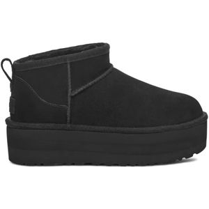 Ugg, Schoenen, Dames, Zwart, 39 EU, Wol, Klassieke Ultra Mini Platformlaarzen