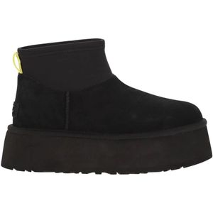 Ugg, Schoenen, Dames, Zwart, 37 EU, Polyester, Klassieke Mini Dipper Laarzen