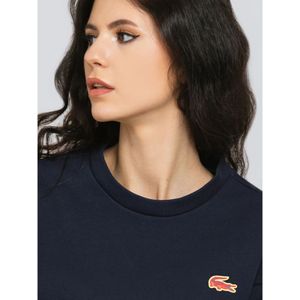 Lacoste, Truien, Dames, Blauw, S, Katoen, Navy Katoenen Dames Sweatshirt Klassieke Stijl