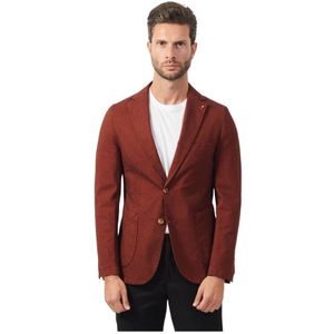 Mulish, Jassen, Heren, Rood, 2Xl, Rode Slim Fit Jas Lichtgewicht Stof