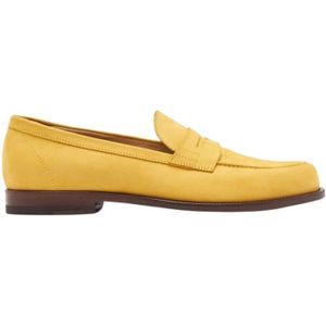 Scarosso, Schoenen, Heren, Geel, 39 EU, Gele Nubuck Penny Loafers