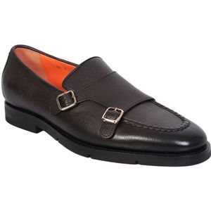 Santoni, Schoenen, Heren, Bruin, 40 EU, Leer, Tijdloze Double Strap Monk Schoenen