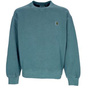 Carhartt Wip, Sweatshirts & Hoodies, Heren, Blauw, S, Katoen, Botanische Lichtgewicht Crew Neck Sweatshirt