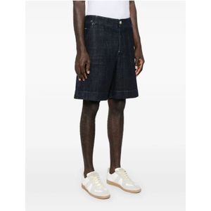 Jacquemus, Korte broeken, Heren, Blauw, W31, Denim, Indigo Blauwe Shorts met Geborduurd Logo