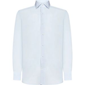 D4.0, Overhemden, Heren, Blauw, XL, Katoen, Lichtblauw Slub Textuur Overhemd
