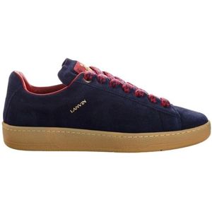 Lanvin, Schoenen, Heren, Blauw, 41 EU, Leer, Tijdloze elegantie met Curb Lite sneakers