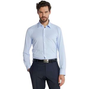 Hugo Boss, Overhemden, Heren, Blauw, XL, Slim Fit Stretch Overhemd
