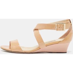 Jimmy Choo Pre-owned, Pre-owned, Dames, Beige, 37 EU, Pre-owned Leather sandals