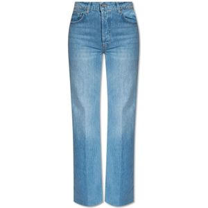 Anine Bing, Jeans, Dames, Blauw, W29, Wijde broekspijpen jeans