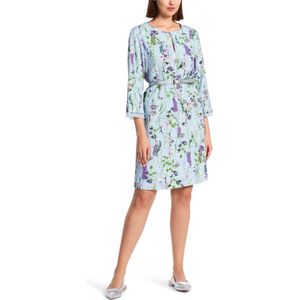 Marc Cain, Kleedjes, Dames, Blauw, M, Polyester, Bloemenprint jurk