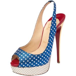 Christian Louboutin Pre-owned, Pre-owned, Dames, Veelkleurig, 36 EU, Tweed, Pre-owned Fabric heels