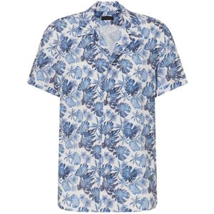 Drykorn, Bloemenprint Regular-Fit Overhemd Blauw, Heren, Maat:M