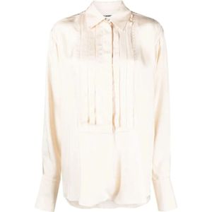 Jil Sander, Blouses & Shirts, Dames, Beige, S, Long Sleeve Tops