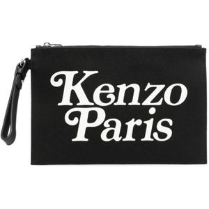 Kenzo, Tassen, Heren, Zwart, ONE Size, Zwarte Clutch Tas