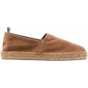 Castañer, Bruine Leren Vierkante Espadrilles Bruin, Heren, Maat:40 EU