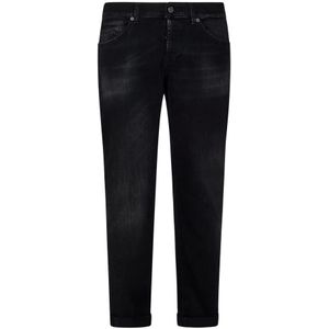 Dondup, Jeans, Heren, Zwart, W36, Denim, Zwarte Skinny-Fit Stretch Denim Jeans