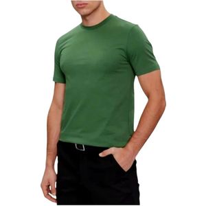 Hugo Boss, Groene Katoenen Logo Print T-shirt Thompson 01 Groen, Heren, Maat:M