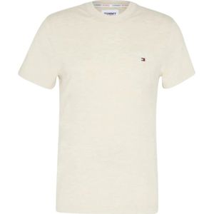 Tommy Hilfiger, Tops, Heren, Beige, M, Slim Fit Stretch Tee voor Mannen