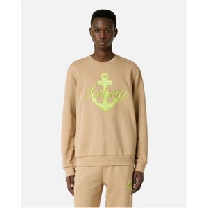 Iceberg, Sweatshirts & Hoodies, Heren, Beige, L, Katoen, Sweatshirt