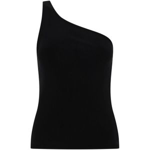 Givenchy, Asymmetrische Katoenen Top met Kettingdetail Zwart, Dames, Maat:S