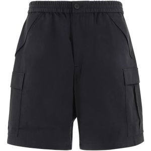 Burberry, Korte broeken, Heren, Zwart, M, Katoen, Zwarte Bermuda Shorts - Regular Fit - Geschikt voor Warm Weer - 100% Katoen