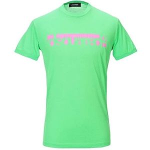 Dsquared2, Tops, Heren, Groen, 2Xl, Katoen, Groen T-shirt - Gemaakt in Italië