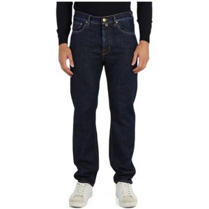 Jacob Cohën, Jeans, Heren, Blauw, W31, Katoen, Straight Fit Vijf-Pocket Jeans