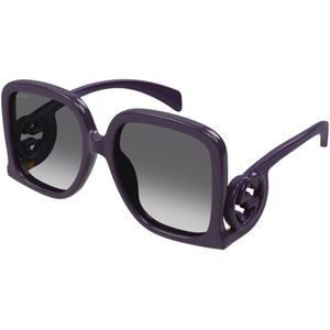 Gucci, Accessoires, Dames, Paars, 58 MM, Violet/Grey Shaded Zonnebrillen