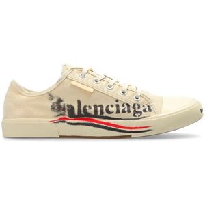 Balenciaga, Schoenen, Heren, Beige, 45 EU, Paris Lage sneakers