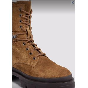 Moncler, Schoenen, Dames, Bruin, 38 EU, Suède, Suède Veterschoenen