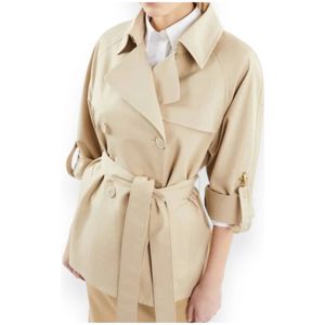 Fay, Mantels, Dames, Beige, M, Katoen, Korte City Trench Jas