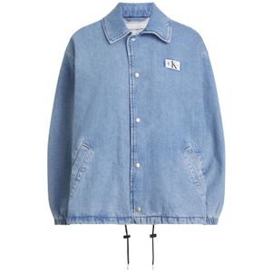 Calvin Klein, Licht Denim Jack voor Dames Blauw, Dames, Maat:S