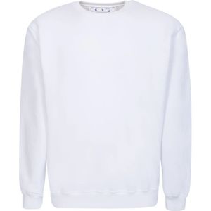 Off White, Sweatshirts & Hoodies, Dames, Wit, M, Katoen, Witte Crewneck Sweatshirt voor Vrouwen