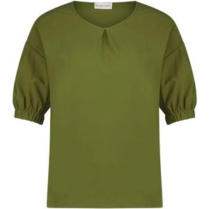 Jane Lushka, Blouses & Shirts, Dames, Groen, XS, Oliva Groene Technische Jersey Top