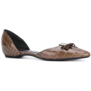 Armani Pre-owned, Pre-owned, Dames, Bruin, 39 EU, Pre-owned Leather flats