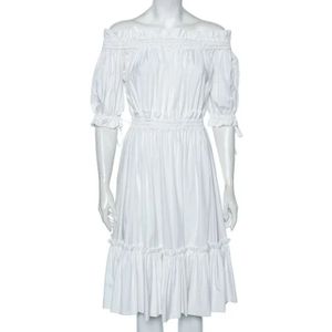 Alexander McQueen Pre-owned, Pre-owned, Dames, Wit, M, Katoen, Pre-owned Cotton dresses