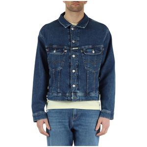 Replay, Oversized Denim Jack Blauw, Heren, Maat:S