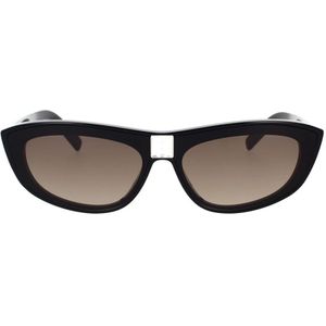 Givenchy, Moderne zonnebril met grijze masker en zwart montuur Zwart, unisex, Maat:ONE Size