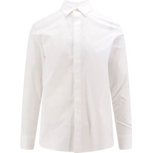 Valentino, Overhemden, Heren, Wit, XL, Katoen, Witte Slim Fit Overhemd met Knopen