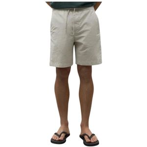 Ecoalf, Korte broeken, Heren, Beige, L, Katoen, Shorts Bermuda stijl ecru kleur