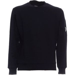 C.p. Company, Sweatshirts & Hoodies, Heren, Blauw, L, Blauwe Diagonal Raised Fleece Sweatshirt