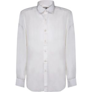 PT Torino, Overhemden, Heren, Wit, L, Witte Viscose Overhemd Klassieke Kraag