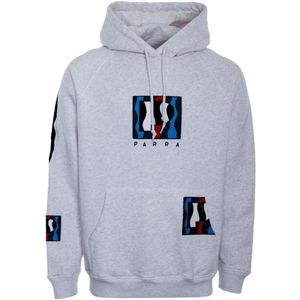 by Parra, Sweatshirts & Hoodies, Heren, Grijs, S, Gestreepte hoodie met kangoeroezak