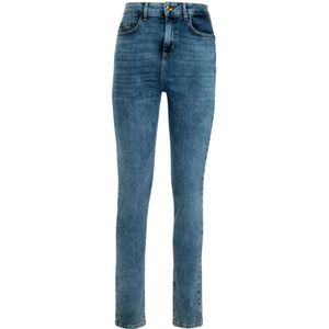 Liu Jo, Jeans, Dames, Blauw, S, Denim, Hoge Taille Skinny Denim Jeans