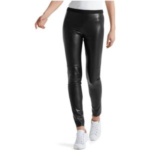 Marc Cain, Broeken, Dames, Zwart, M, Leer, Leggings van imitatieleer