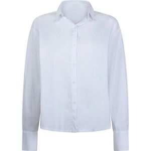 Jane Lushka, Blouses & Shirts, Dames, Wit, XL, Katoen, Stijlvolle Witte Blouse