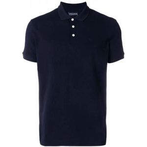 Emporio Armani, Tops, Heren, Blauw, 2Xl, Katoen, Klassiek Katoenen Poloshirt