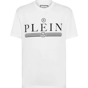 Philipp Plein, Tops, Heren, Wit, 3Xl, Coole Grafische Tee Fadcmtk Stijl