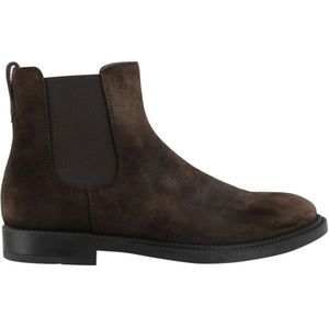 Tod's, Schoenen, Heren, Bruin, 41 EU, Suède, Luxe Bruine Suède Enkellaarzen Aw 22